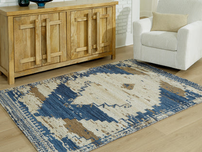 Lakeland Furniture Outlet - Ashley Furniture - Varnler Rug - 8' x 10' Rug / Blue/Brown/Tan - R407131