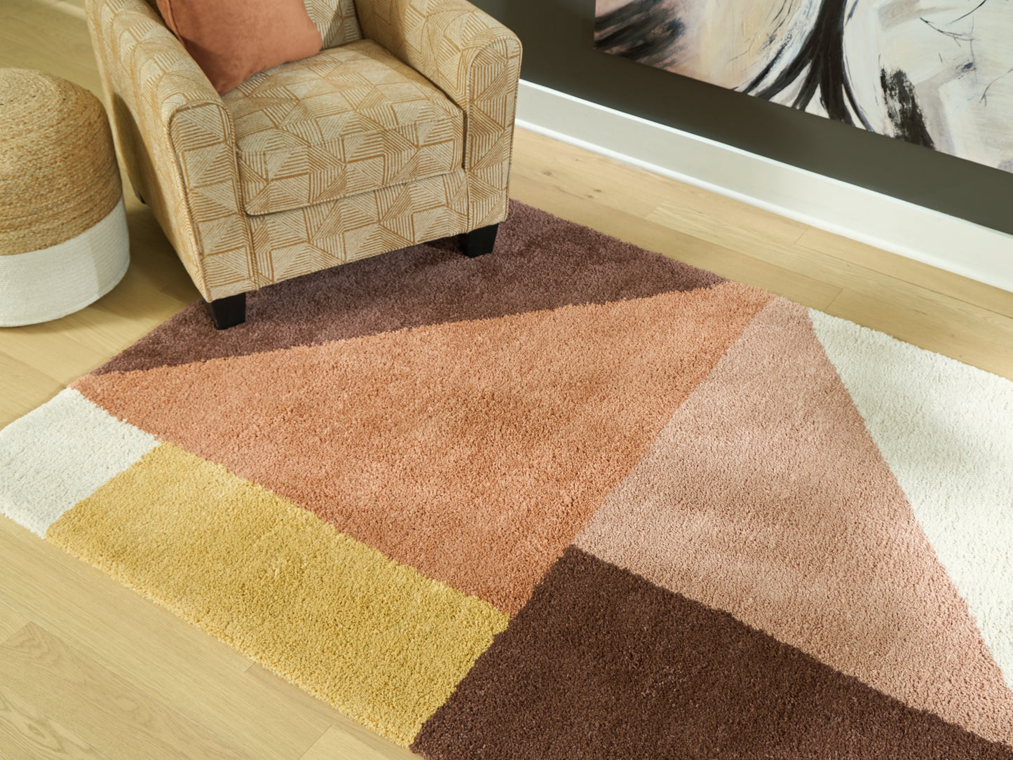 Lakeland Furniture Outlet - Ashley Furniture - Gailmore Rug - 5' x 7' Rug / Cream/Pink/Ocher - R407172