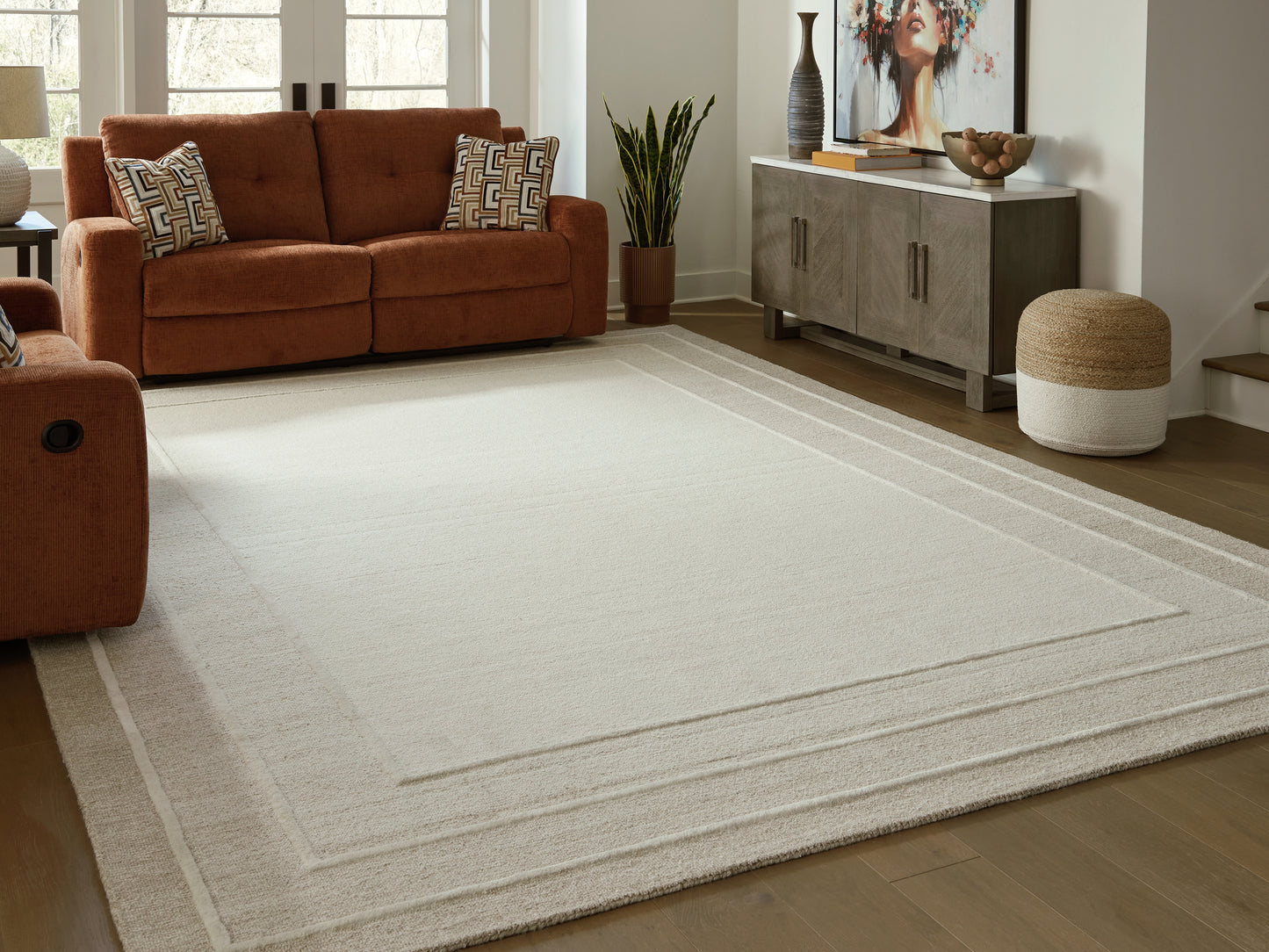 Lakeland Furniture Outlet - Ashley Furniture - Teelgan Rug - Extra Large Rug / Ivory/Tan - R407310