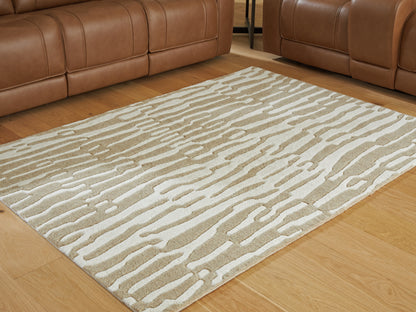 Lakeland Furniture Outlet - Ashley Furniture - Corrbell Rug - 5' x 7' Area Rug / Beige/White - R407632
