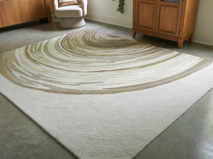 Lakeland Furniture Outlet - Ashley Furniture - Rizwana Rug - 7'6" x 10' Area Rug / Ivory/Brown/Gray - R407761