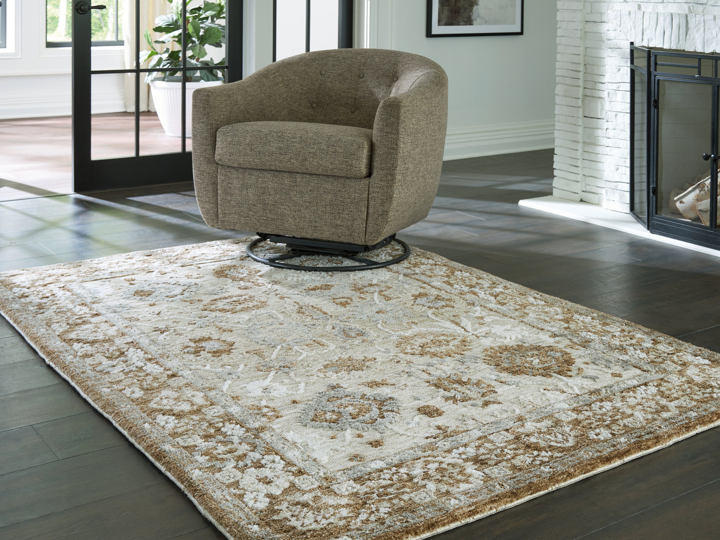Lakeland Furniture Outlet - Ashley Furniture - Ainswick Rug - Memory Foam Medium Rug / Brown/Beige/Gray - R407882