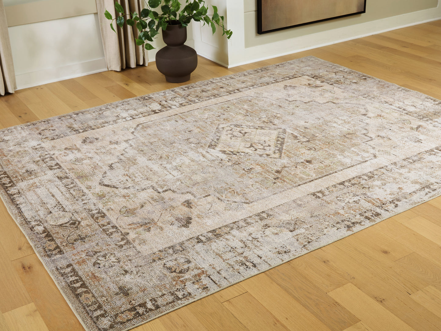 Lakeland Furniture Outlet - Ashley Furniture - Livdon Rug - Washable Large Rug / Brown/Beige/Gray - R407911