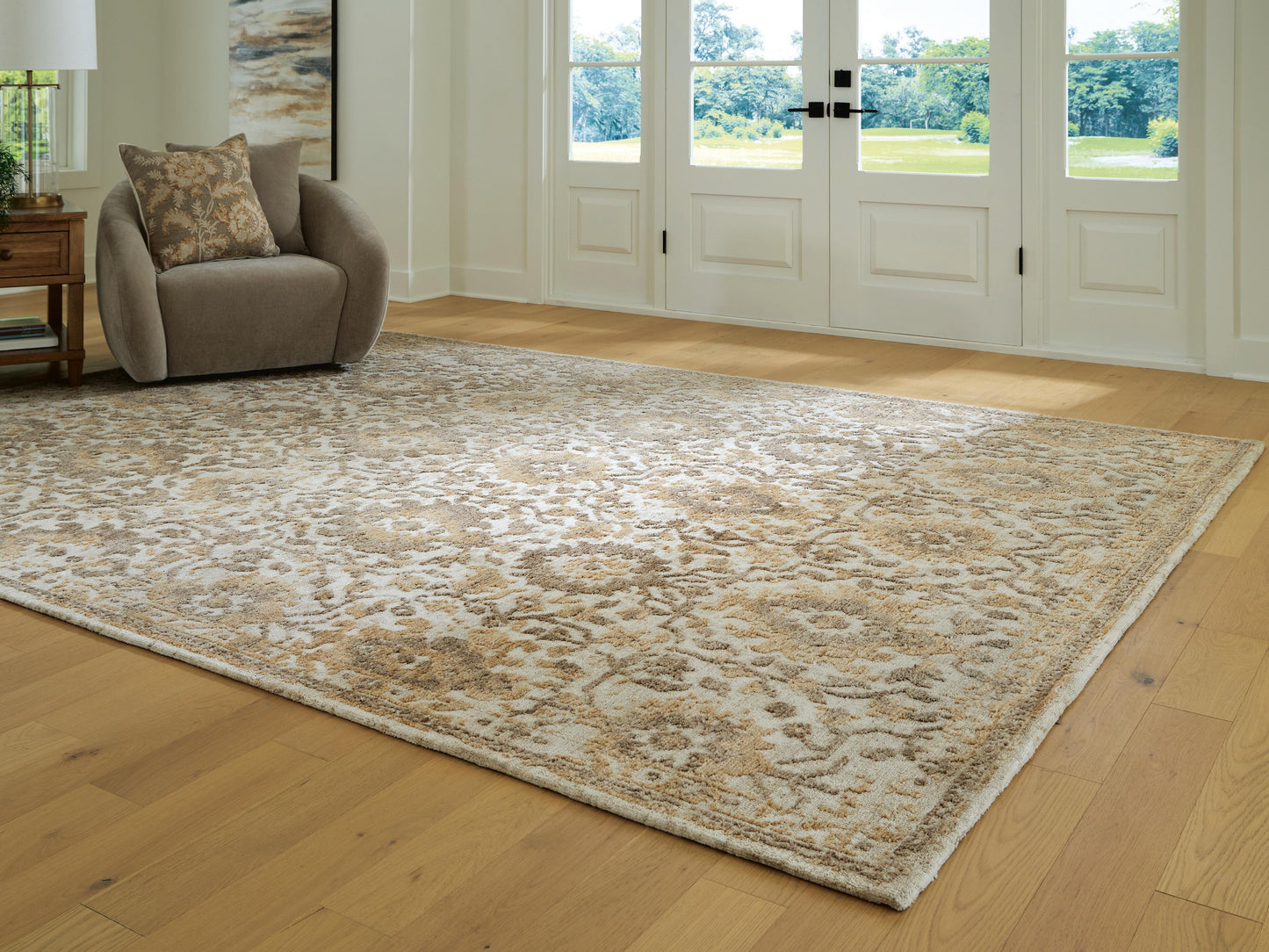 Lakeland Furniture Outlet - Ashley Furniture - Sableridge Rug - Extra Large Rug / Ivory/Taupe/Camel - R408570