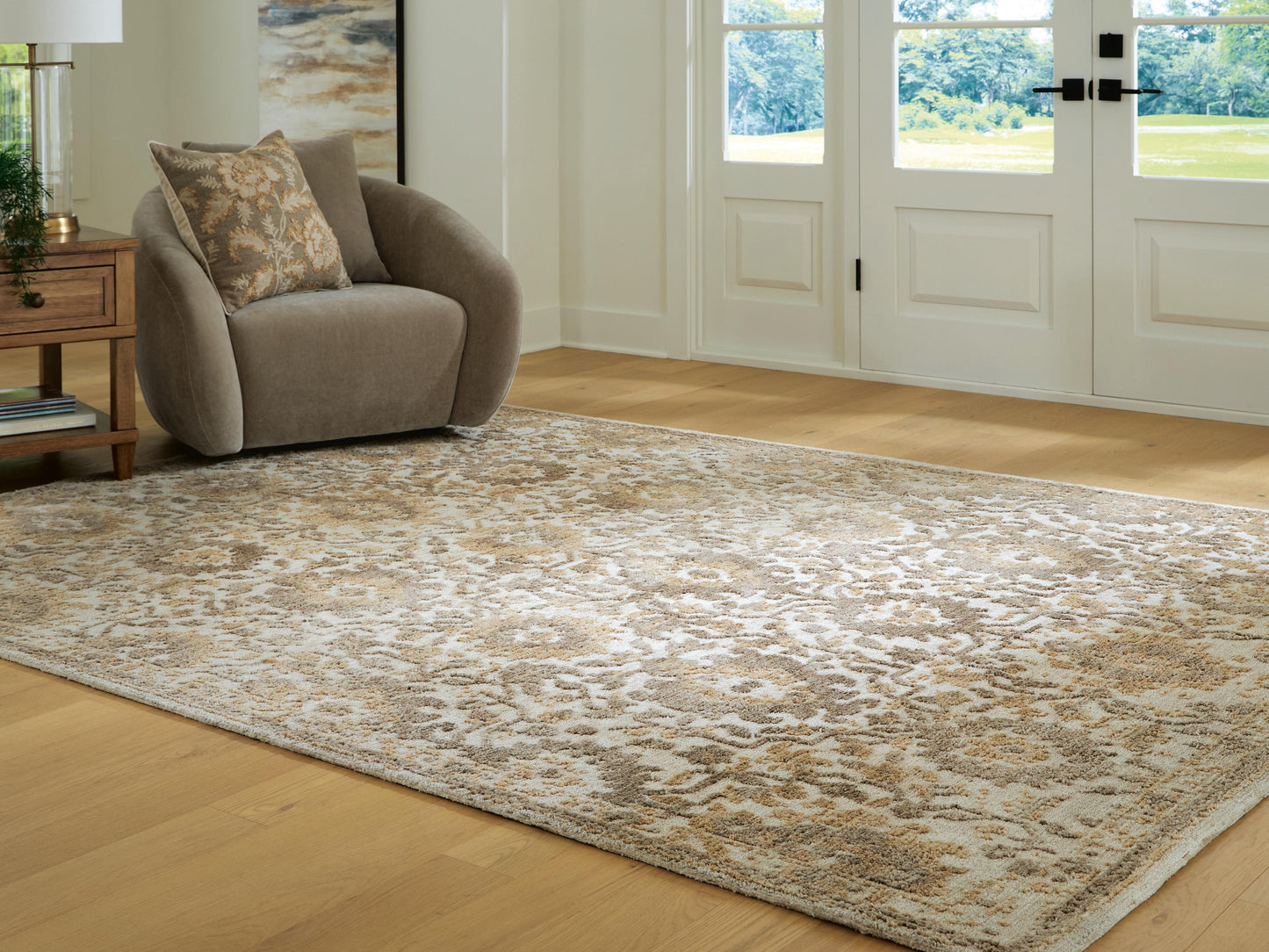 Lakeland Furniture Outlet - Ashley Furniture - Sableridge Rug - Large Rug / Ivory/Taupe/Camel - R408571