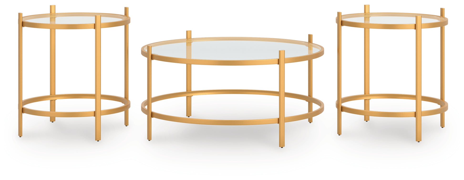 Lakeland Furniture Outlet - Ashley Furniture - Pearlox Table (Set of 3) - Occasional Table Set (3/CN) / Gold - T173-13