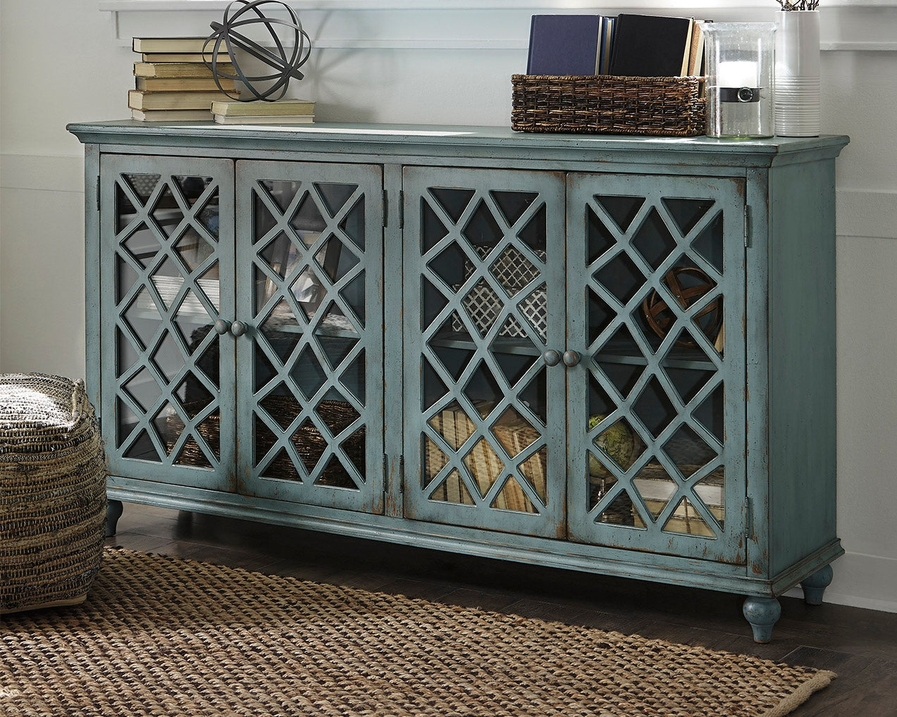 Lakeland Furniture Outlet - Ashley Furniture - Mirimyn Accent Cabinet - Accent Cabinet / Antique Teal - T505-762