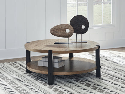 Lakeland Furniture Outlet - Ashley Furniture - Ridgester Coffee Table - Round Cocktail Table - T518-8