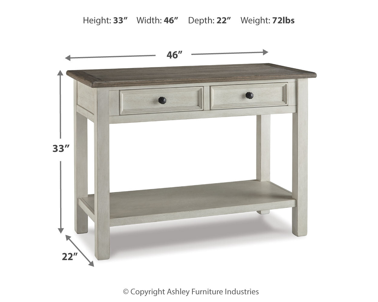 Bolanburg Sofa/Console Table