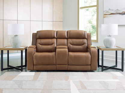 Lakeland Furniture Outlet - Ashley Furniture - Knightington Living Room - PWR REC Love w/Audio Seating / Caramel - PCU1160018A