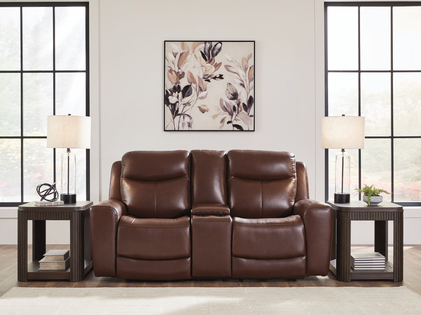 Lakeland Furniture Outlet - Ashley Furniture - Next Move Living Room - PWR REC Loveseat/CON/ADJ HDRST / Mahogany - PCU1210218