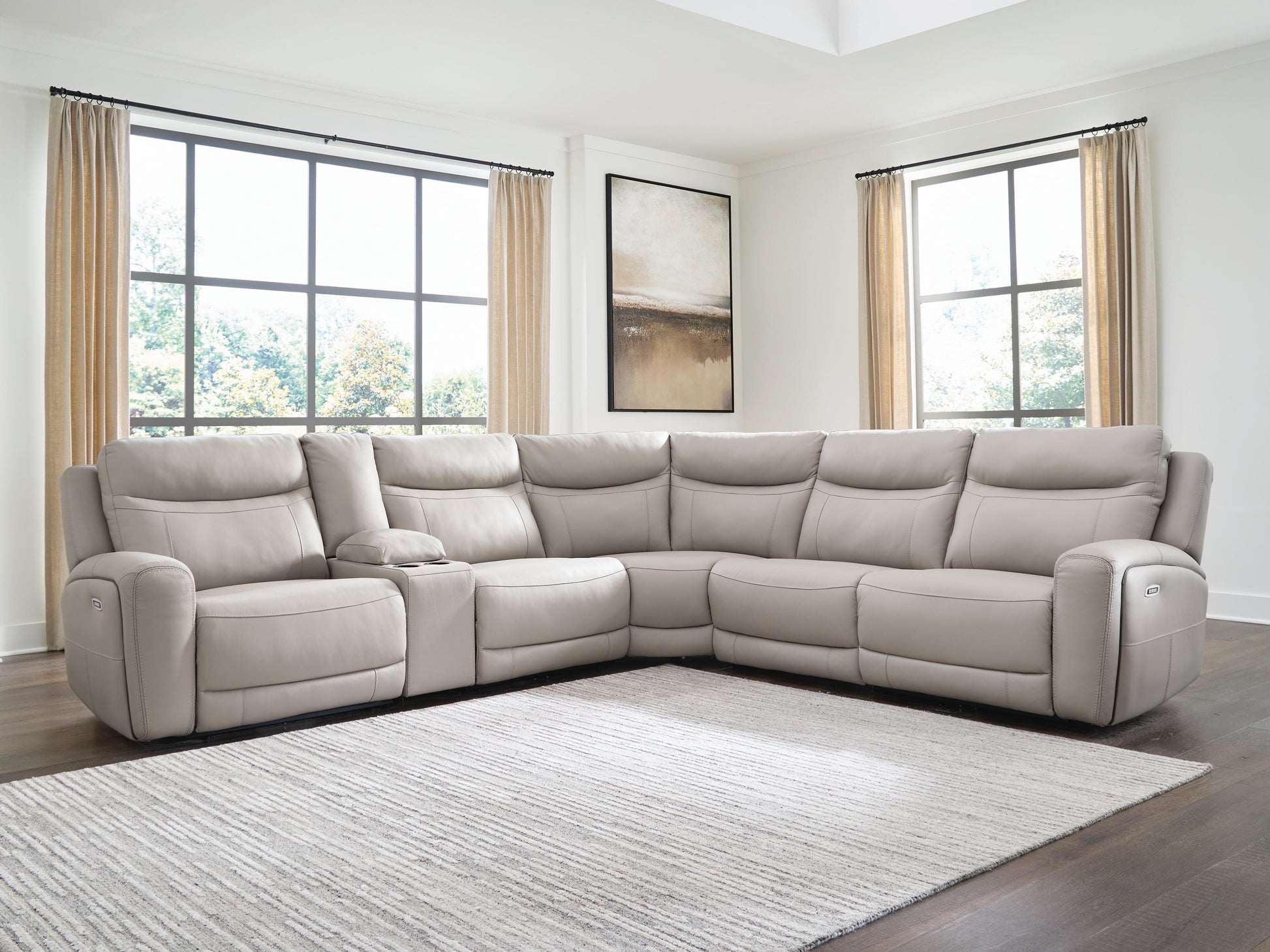 Lakeland Furniture Outlet - Ashley Furniture - Gravier Sectional - 6-Piece Power Reclining Sectional with Storage Console - U13300S5
