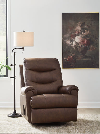 Lakeland Furniture Outlet - Ashley Furniture - Flynwood Living Room - Swivel Glider Recliner / Espresso - PCU1340061