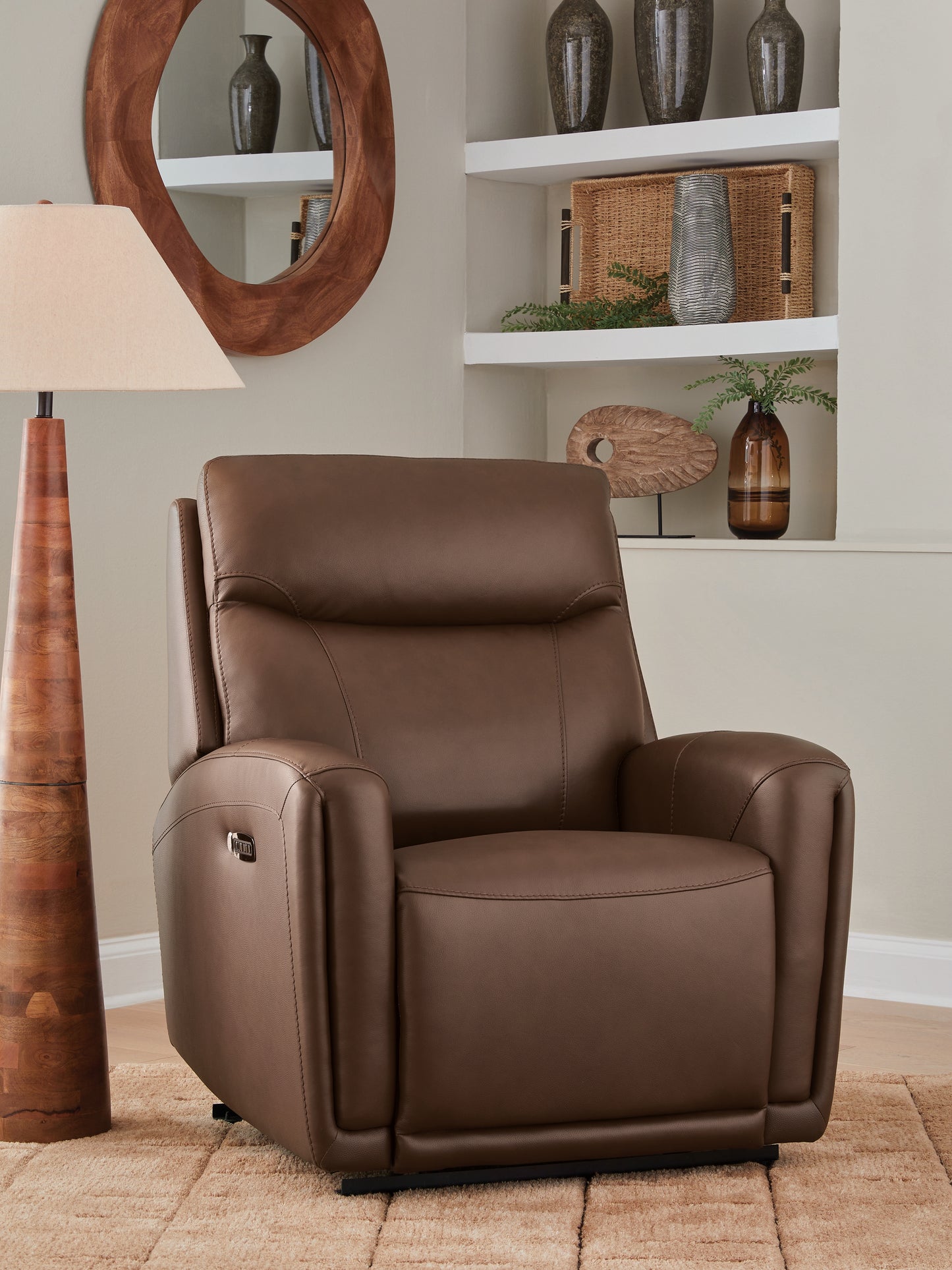 Lakeland Furniture Outlet - Ashley Furniture - Pincara Living Room - PWR AutoGlide REC/ADJ Headrest / Umber - PCU1380242