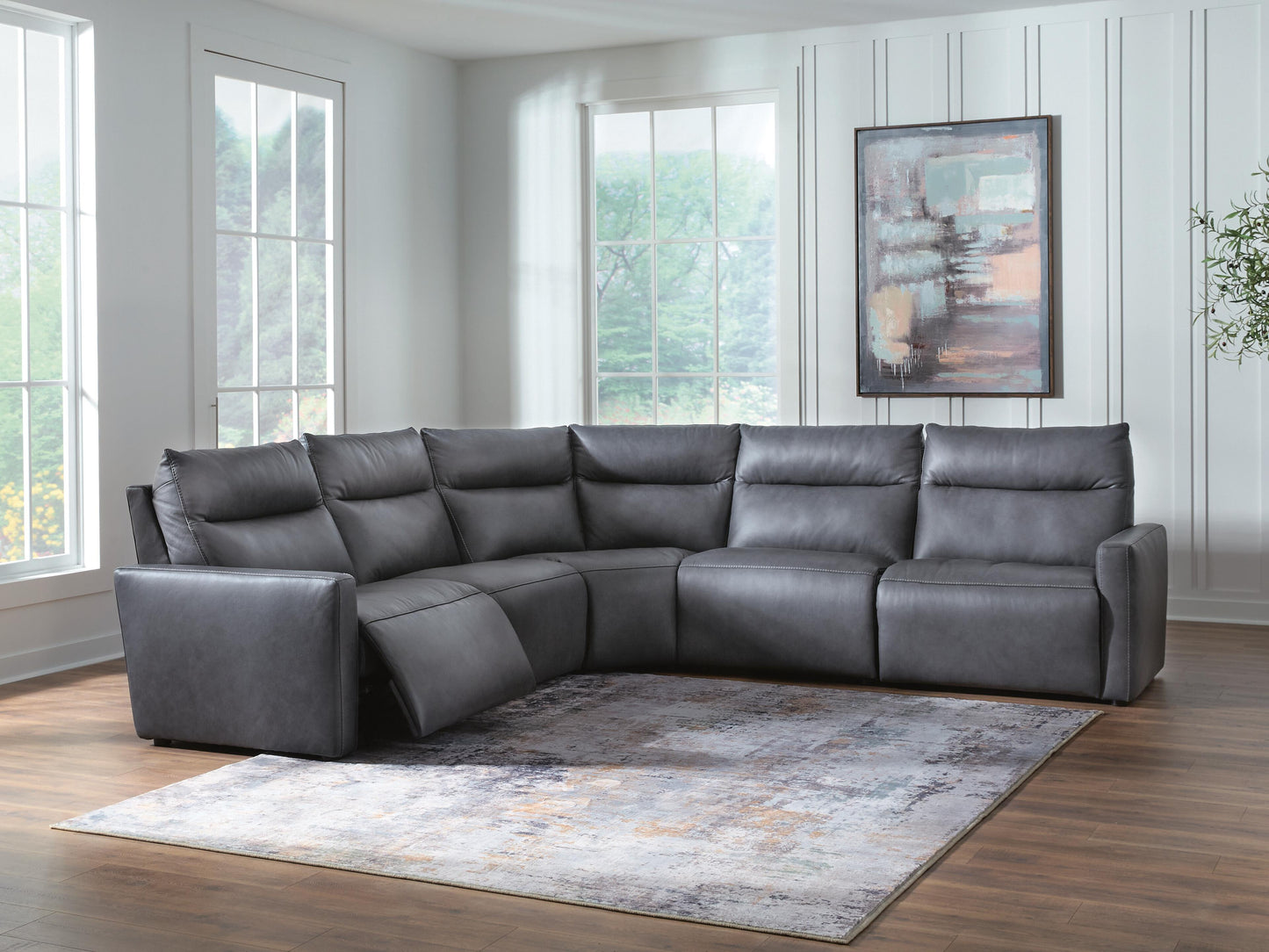 Lakeland Furniture Outlet - Ashley Furniture - ModZ Sectional - 5-Piece Power Reclining Sectional / Blue - U14001S6