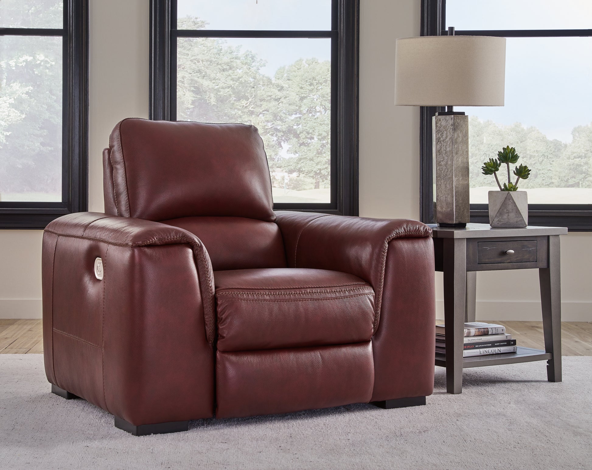 Lakeland Furniture Outlet - Ashley Furniture - Alessandro Living Room - PWR Recliner/ADJ Headrest / Garnet - U2550113
