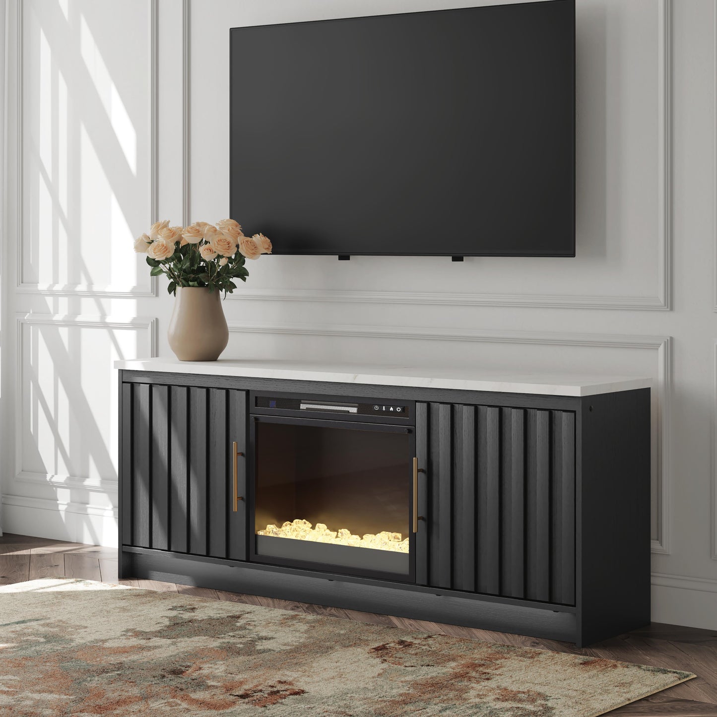 Lakeland Furniture Outlet - Ashley Furniture - Cadmori 63" TV Stand with Electric Fireplace - 63" TV Stand with Electric Fireplace - W2616W1