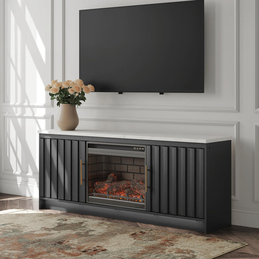 Lakeland Furniture Outlet - Ashley Furniture - Cadmori 63" TV Stand with Electric Fireplace - 63" TV Stand with Electric Fireplace - W2616W2