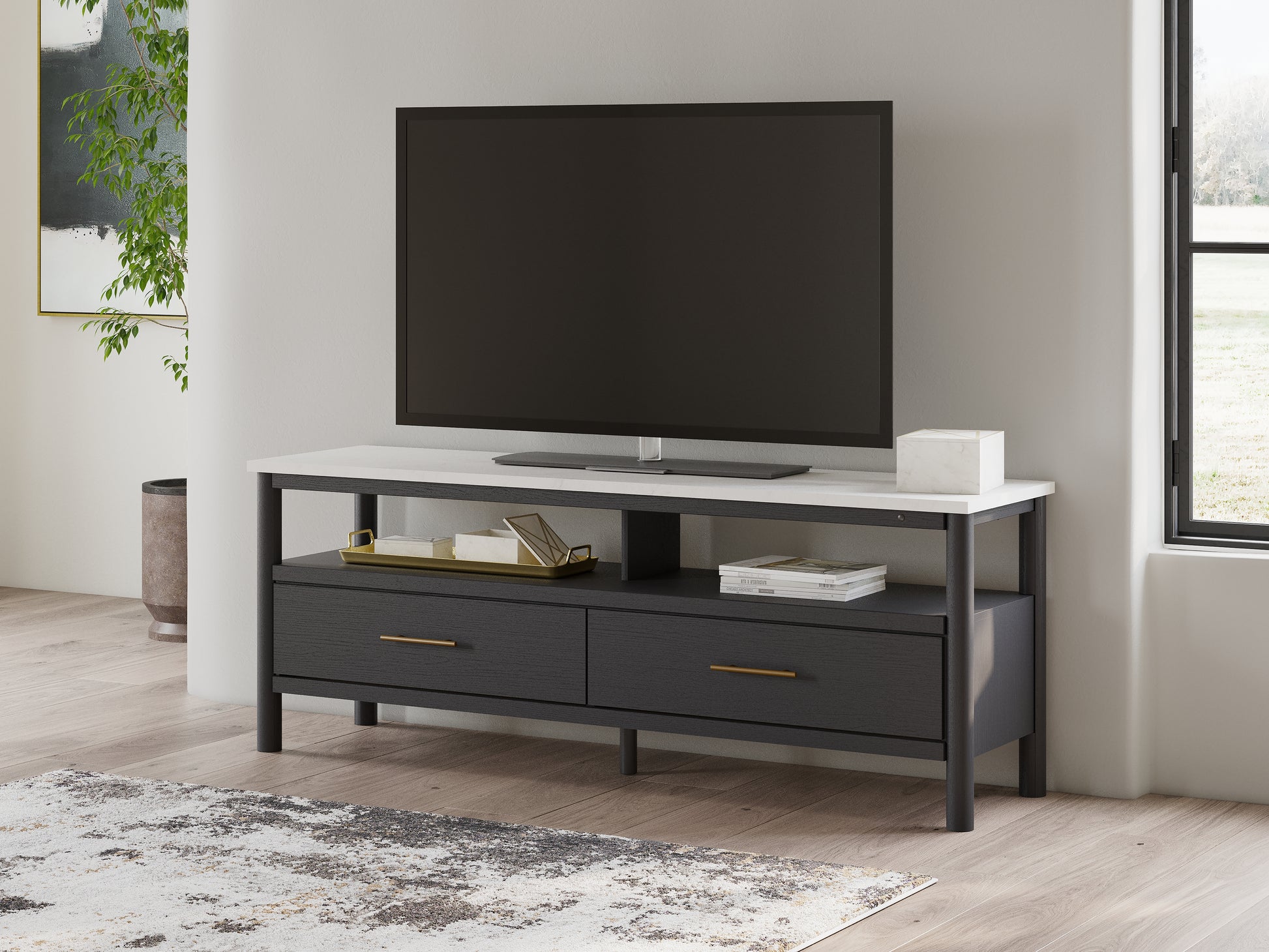Lakeland Furniture Outlet - Ashley Furniture - Cadmori TV Stand - 72" / Black/White - W2616-68