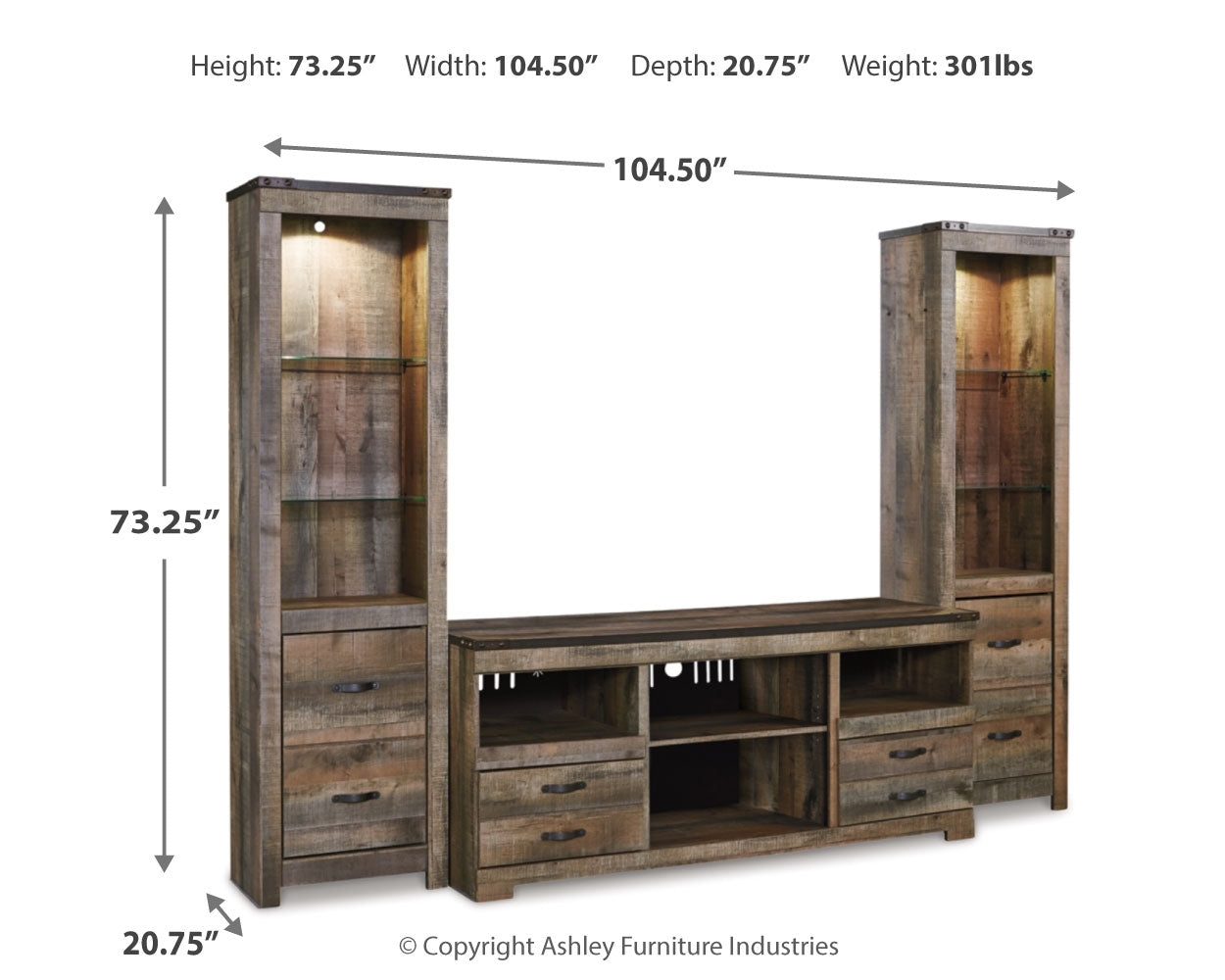 Trinell 3-Piece Entertainment Center