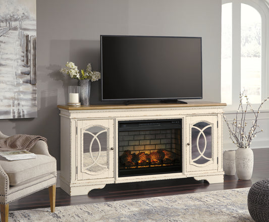 Lakeland Furniture Outlet - Ashley Furniture - Realyn 74" TV Stand with Electric Fireplace - 74" TV Stand with Electric Fireplace - W743W2