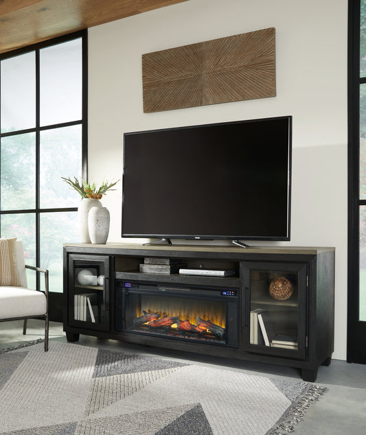 Lakeland Furniture Outlet - Ashley Furniture - Foyland 83" TV Stand with Electric Fireplace - 83" TV Stand with Electric Fireplace - W989W1