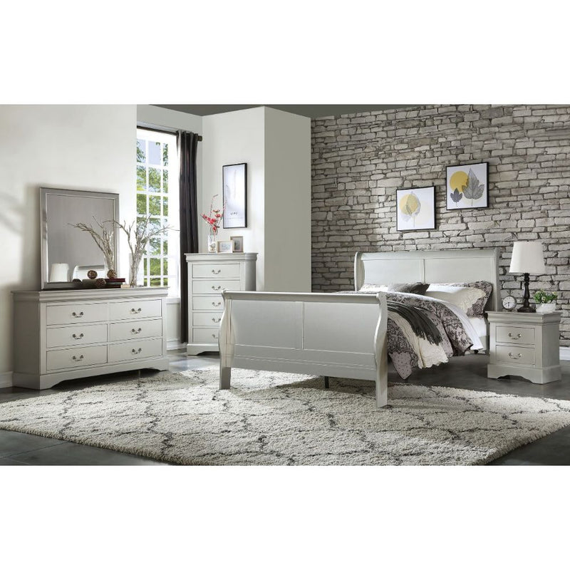 Acme Louis Philippe Twin Panel Bed in White 23845T by Dining Rooms Outlet  by Dining Rooms Outlet